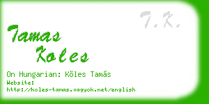 tamas koles business card