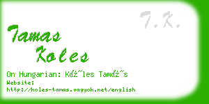 tamas koles business card